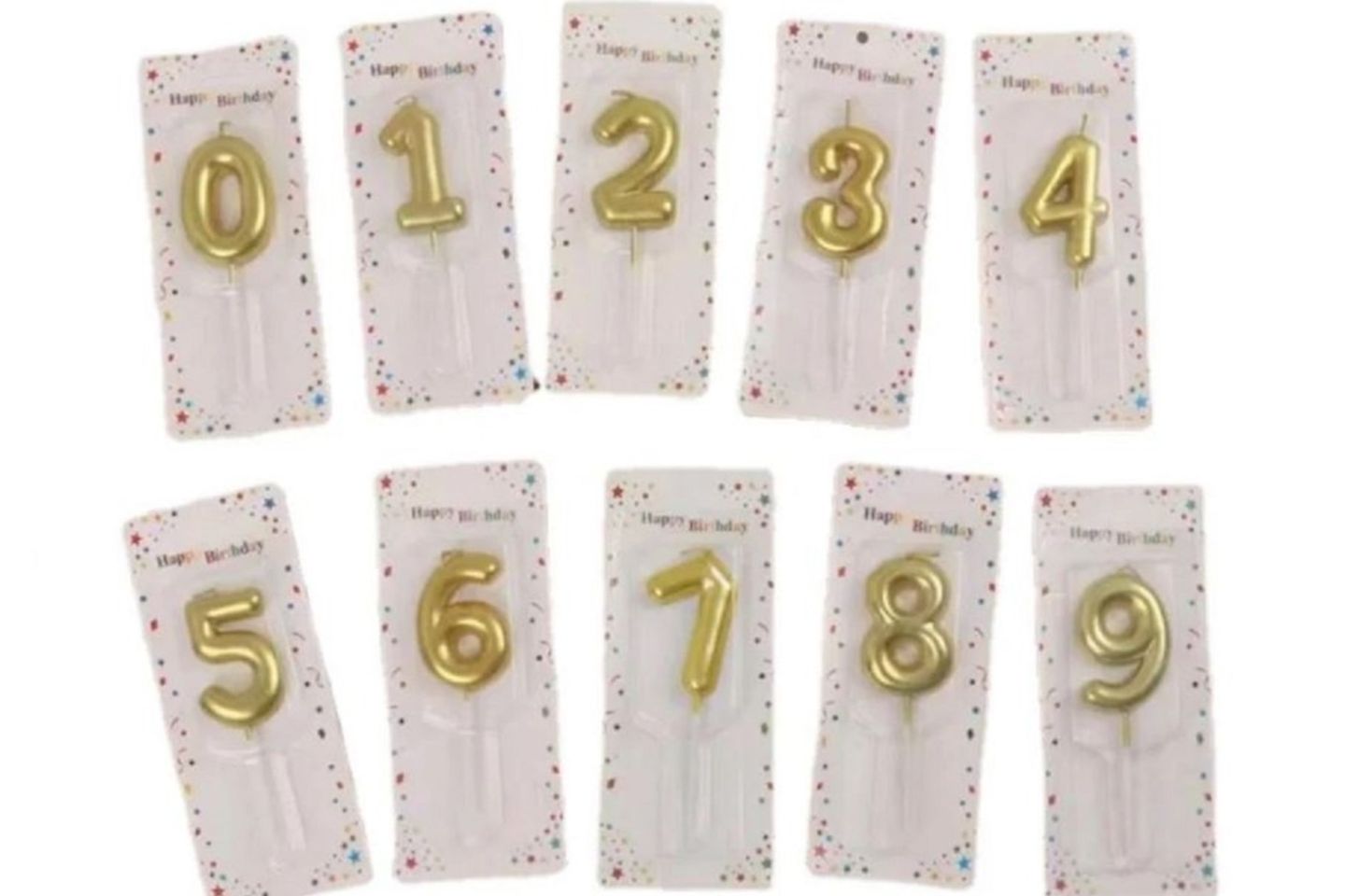 Gold Number Candles - 8 Eight