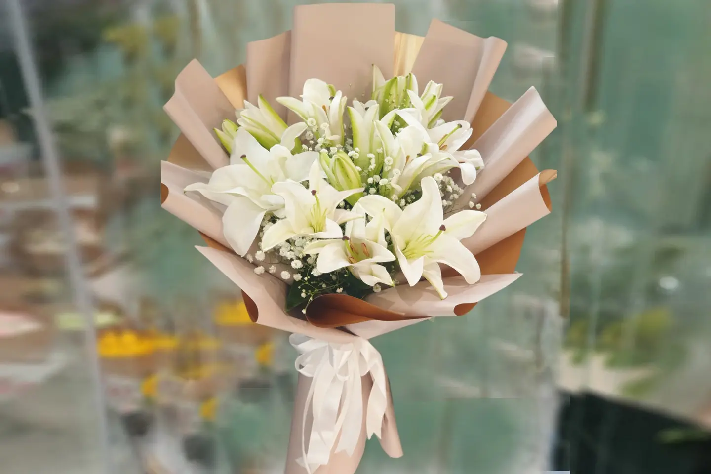 White Casablanca Lily Bouquet - Small