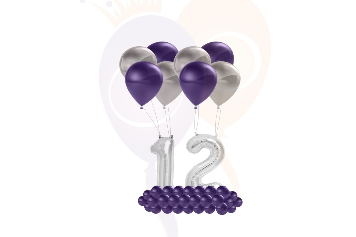 Design Of Flying Numbers (Two Numbers) - Silver