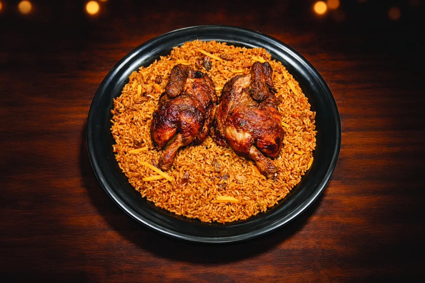 دجاج شواية مع رز احمر ابو بنت - نصف دجاجة