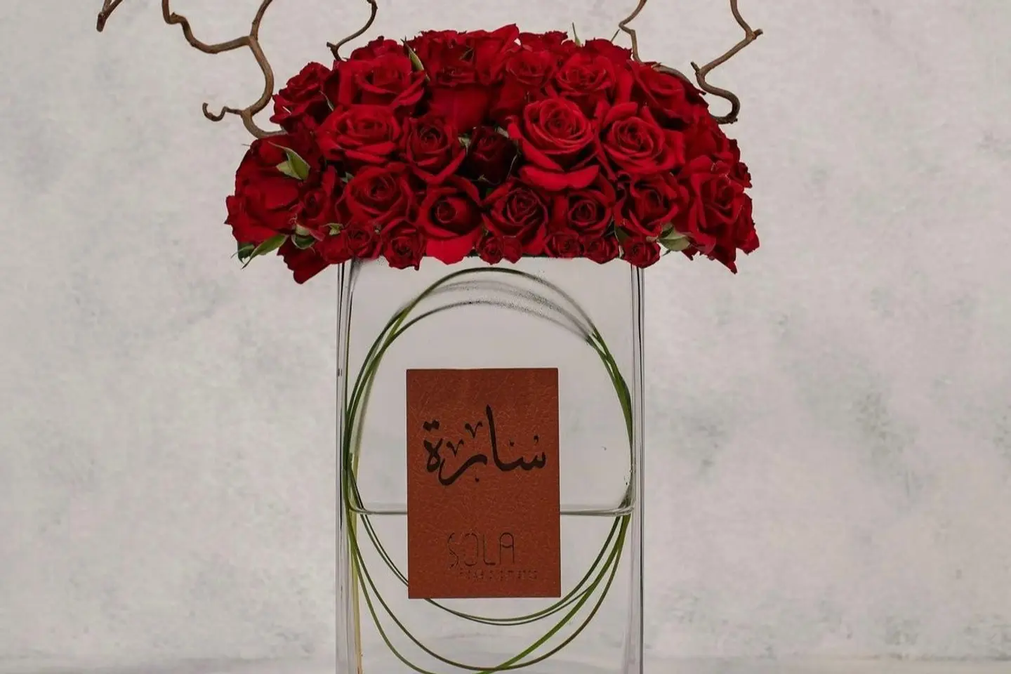 فازة سولا المستطيلة - لون الورد وردي
