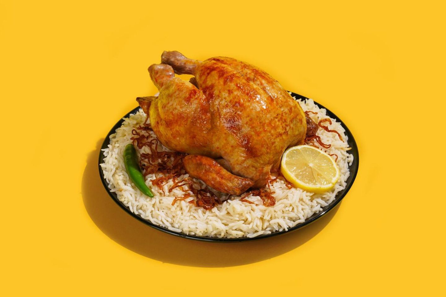 Whole Grilled Chicken With Rice - Bukhari Rice
