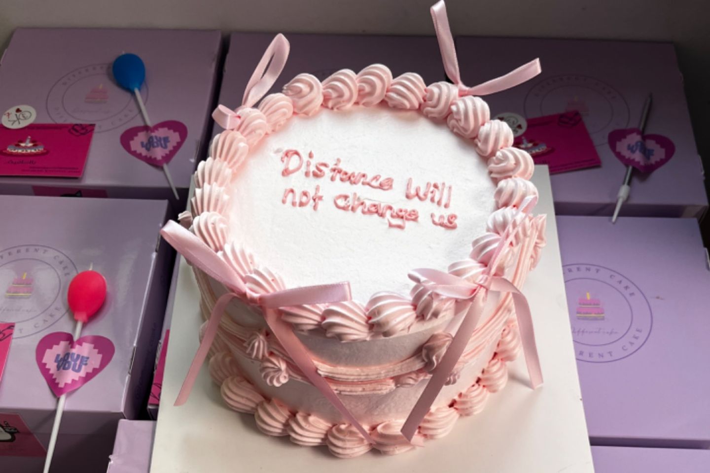 4 Inch Withe With Baby Pink - 4 Inch