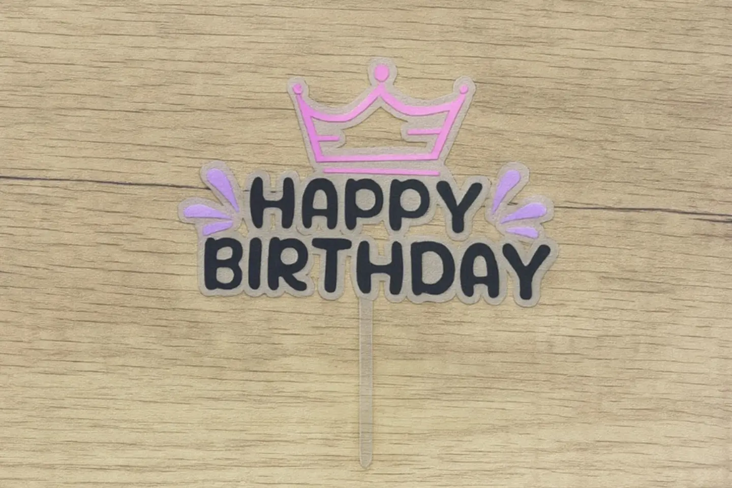 Happy Crown Topper - Clear