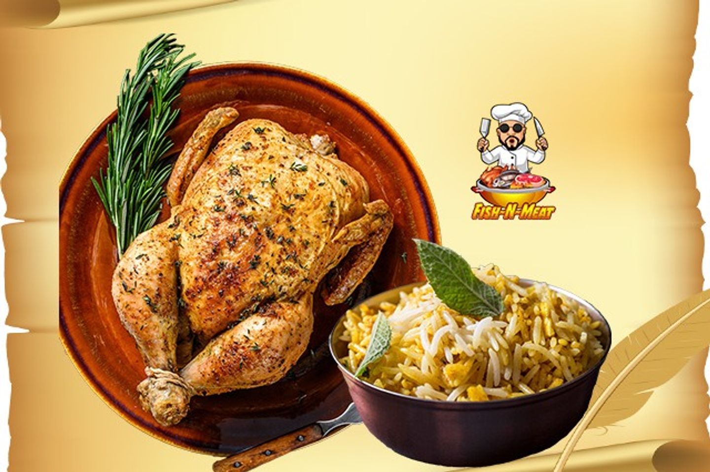 Smoked Chicken - Half Chicken With Rice