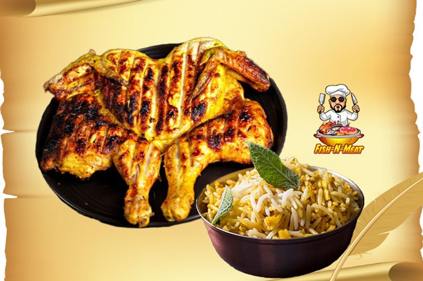 Charcoal Chicken - Half Chicken With Rice