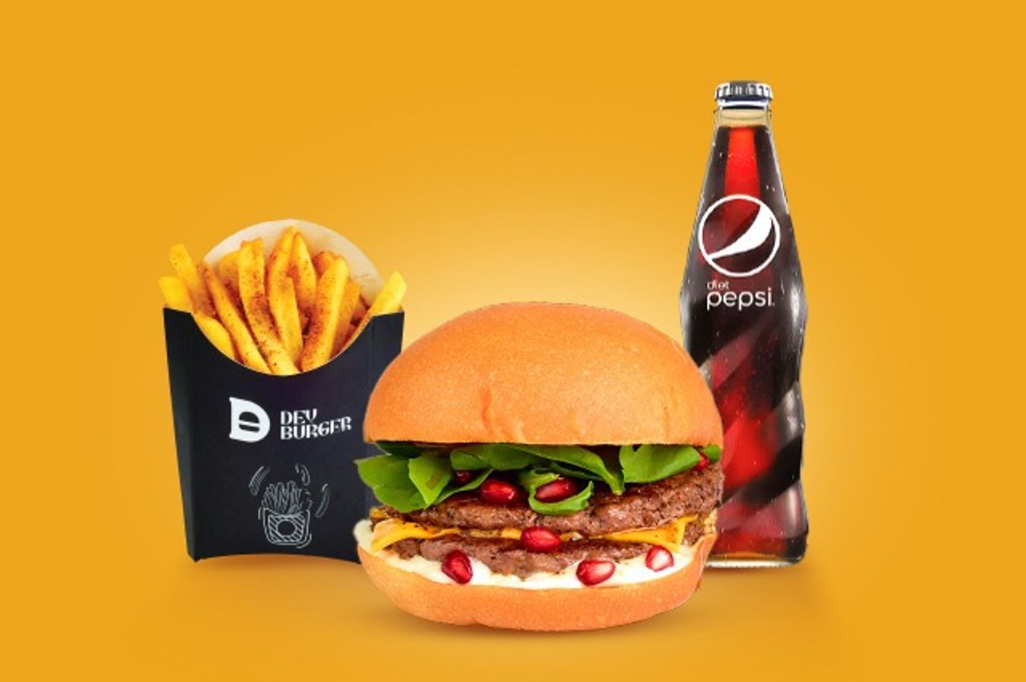 Double Pomegranate Beef Burger - With Out Meal