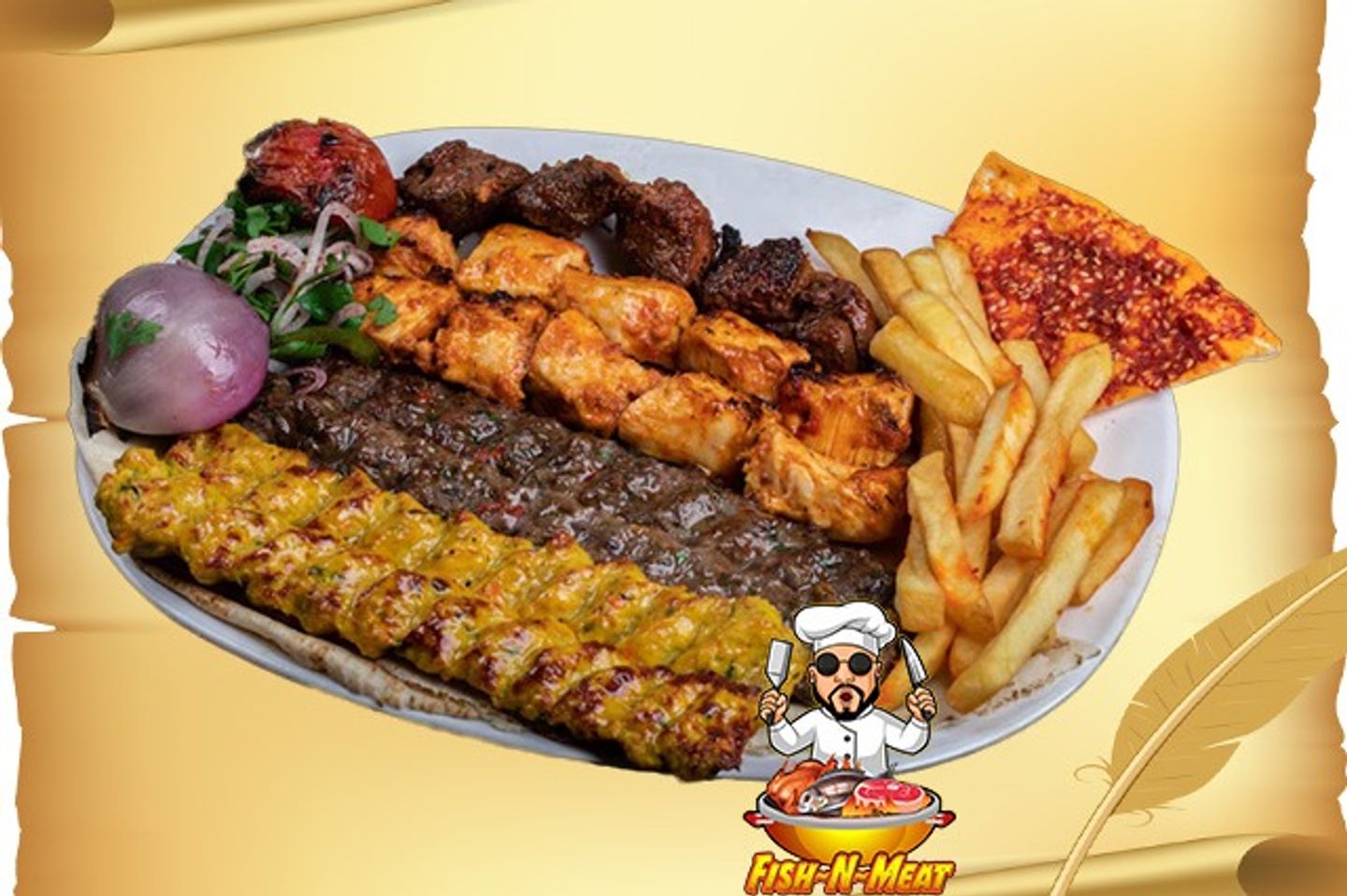 Awsals Mix - 3x Awsal Skewers Mix 1 Chicken 1 Fish 1 Meat