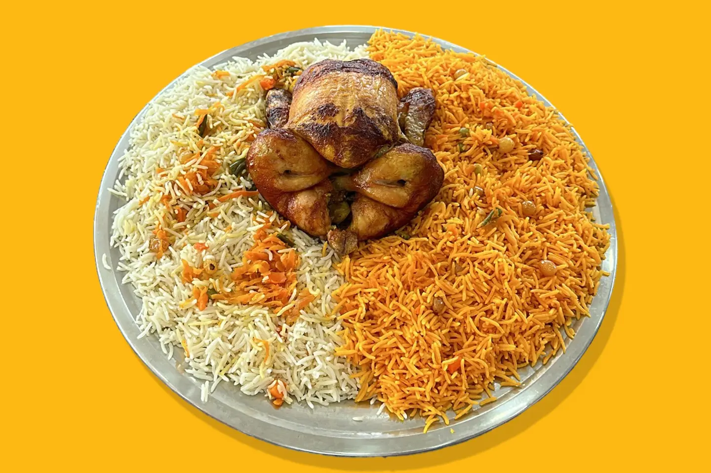 دجاج شواية مع الأرز - ربع دجاجة