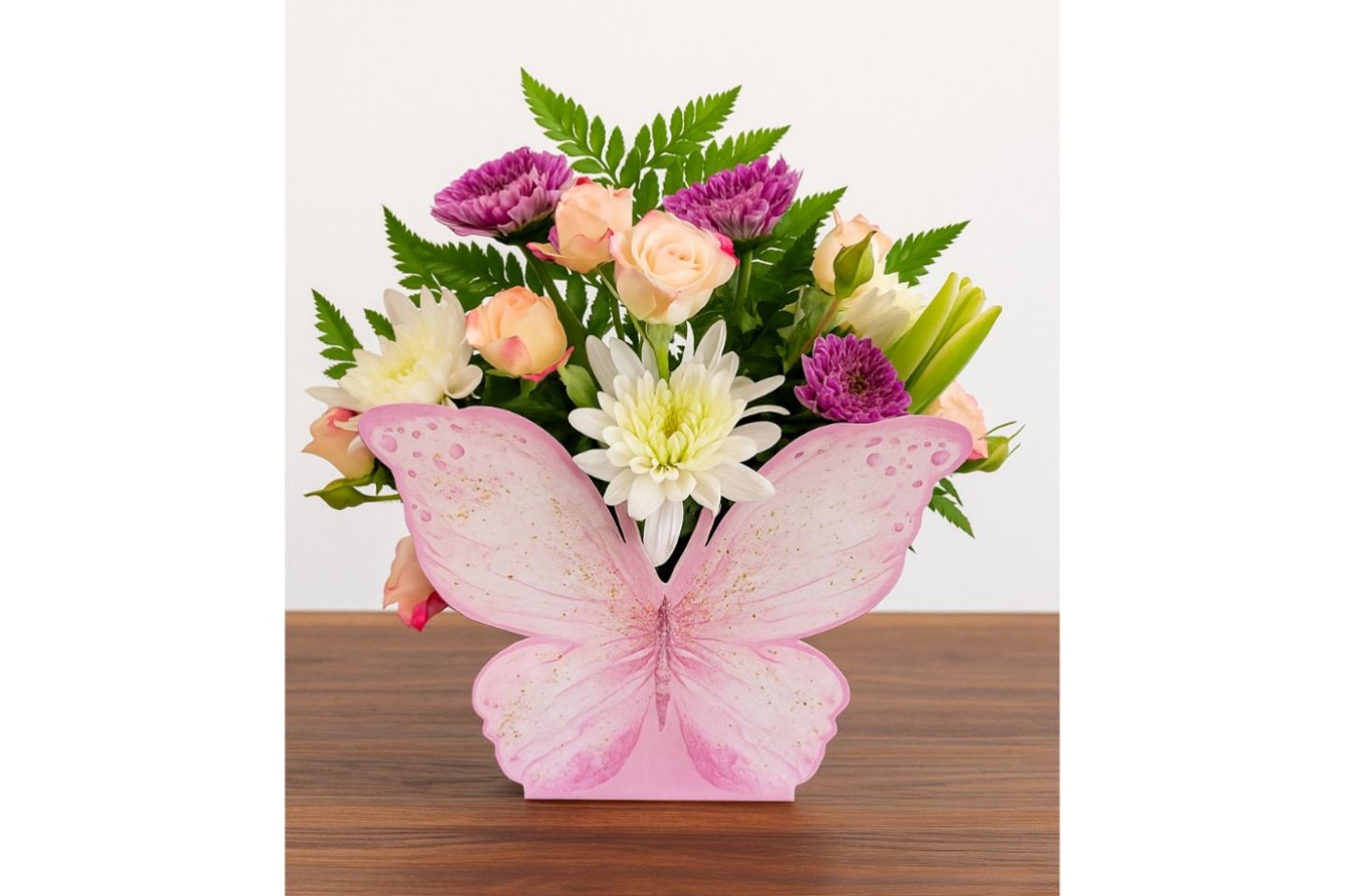 Butterfly Box Flowers - Box Color Pink