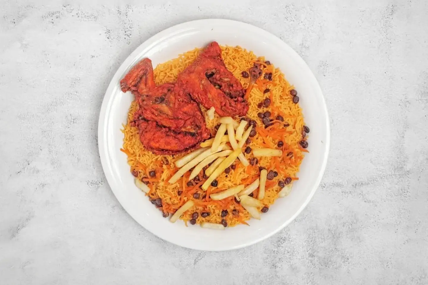 Spicy Fried Chicken With Rice - Half