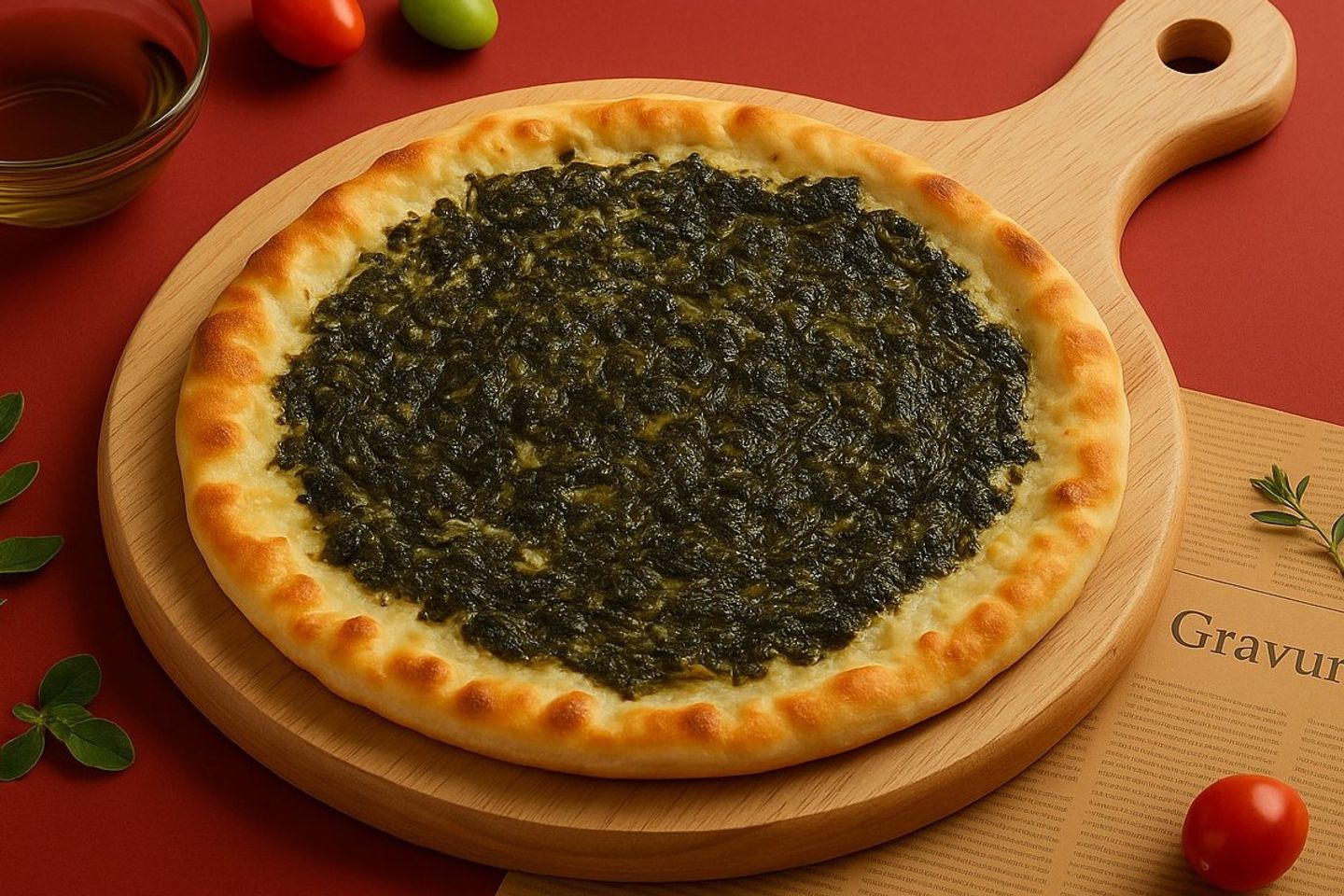 Cheese With Spinach - Mashrouh Thin Dough Larger Size