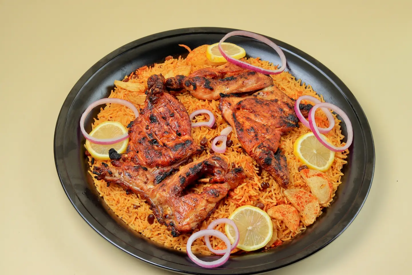 دجاج فحم مع الارز - نصف دجاج