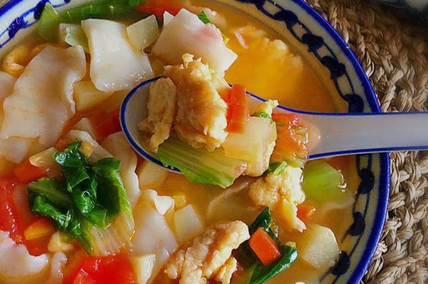 Dry Fried Square Noodles - Square Noodles In A Soup