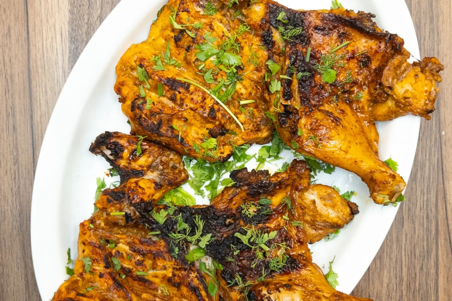 Plain Chicken On Charcoal - Half A Chicken
