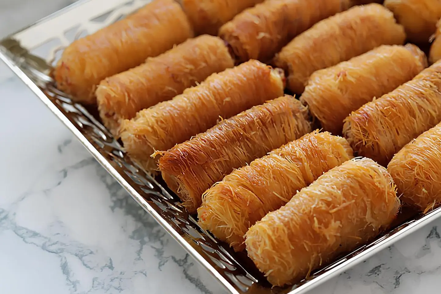 كنافة أصابع القشطة - مبرومة قشطة - نصف كيلو