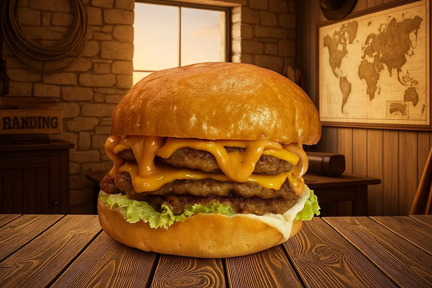 برجر حاشي طازج تربل - بدون وجبة