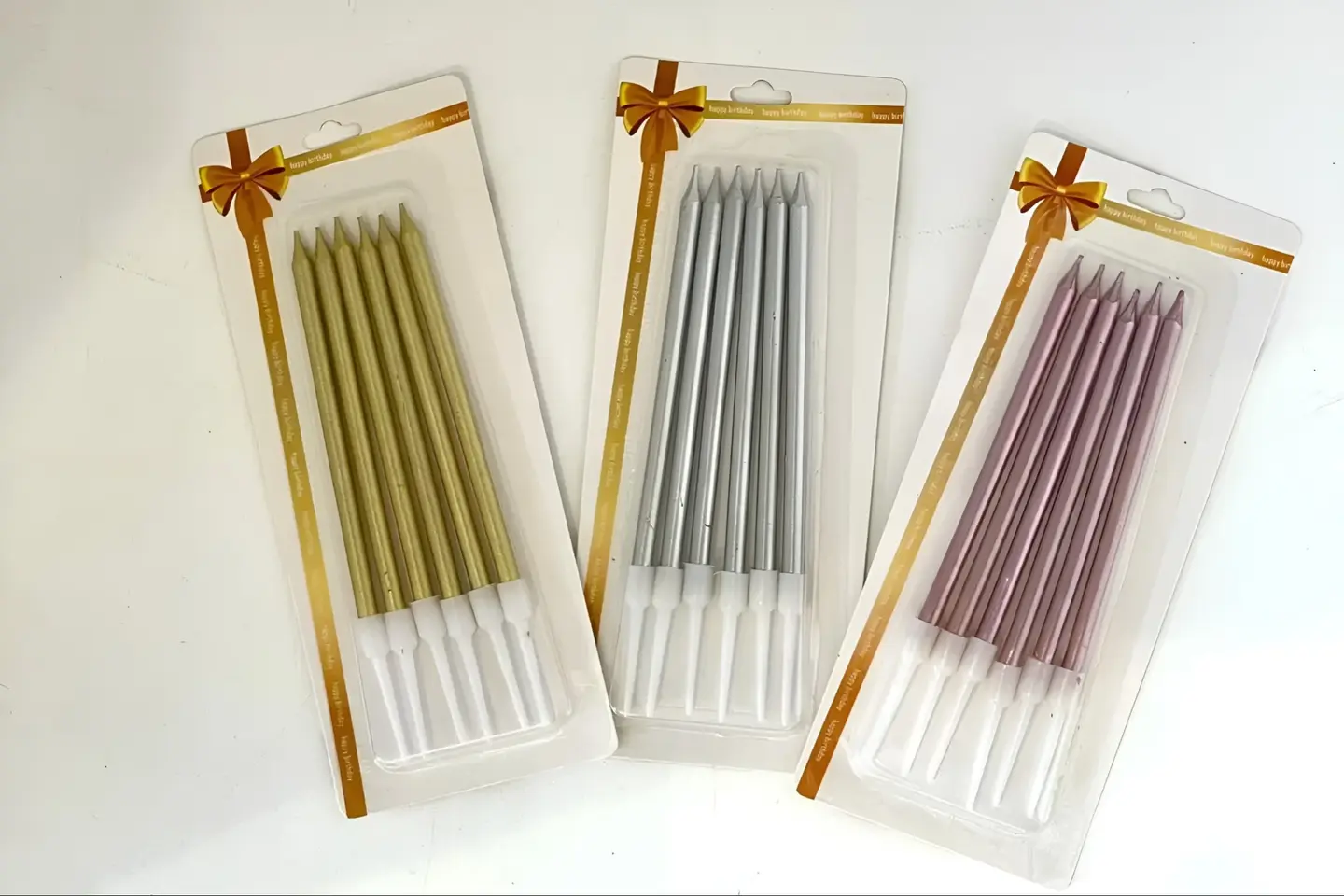Long Birthday Candles - Gold