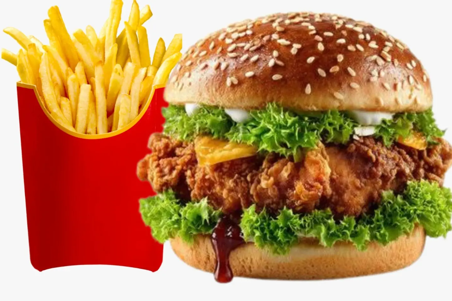 Crispy Single Patty Chicken Burger With Cheese - Spicy