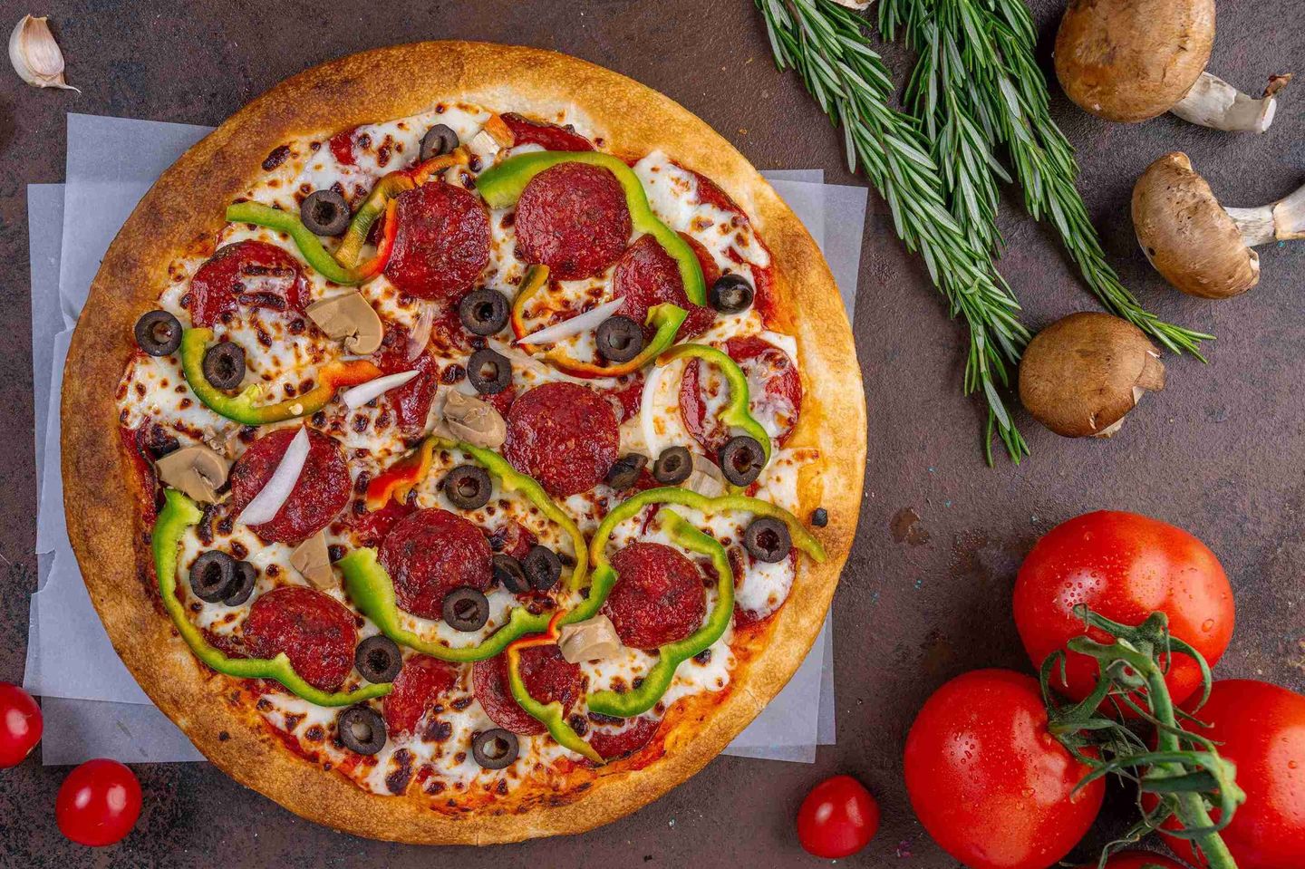 Pepperoni And Vegetables Pizza  - Large