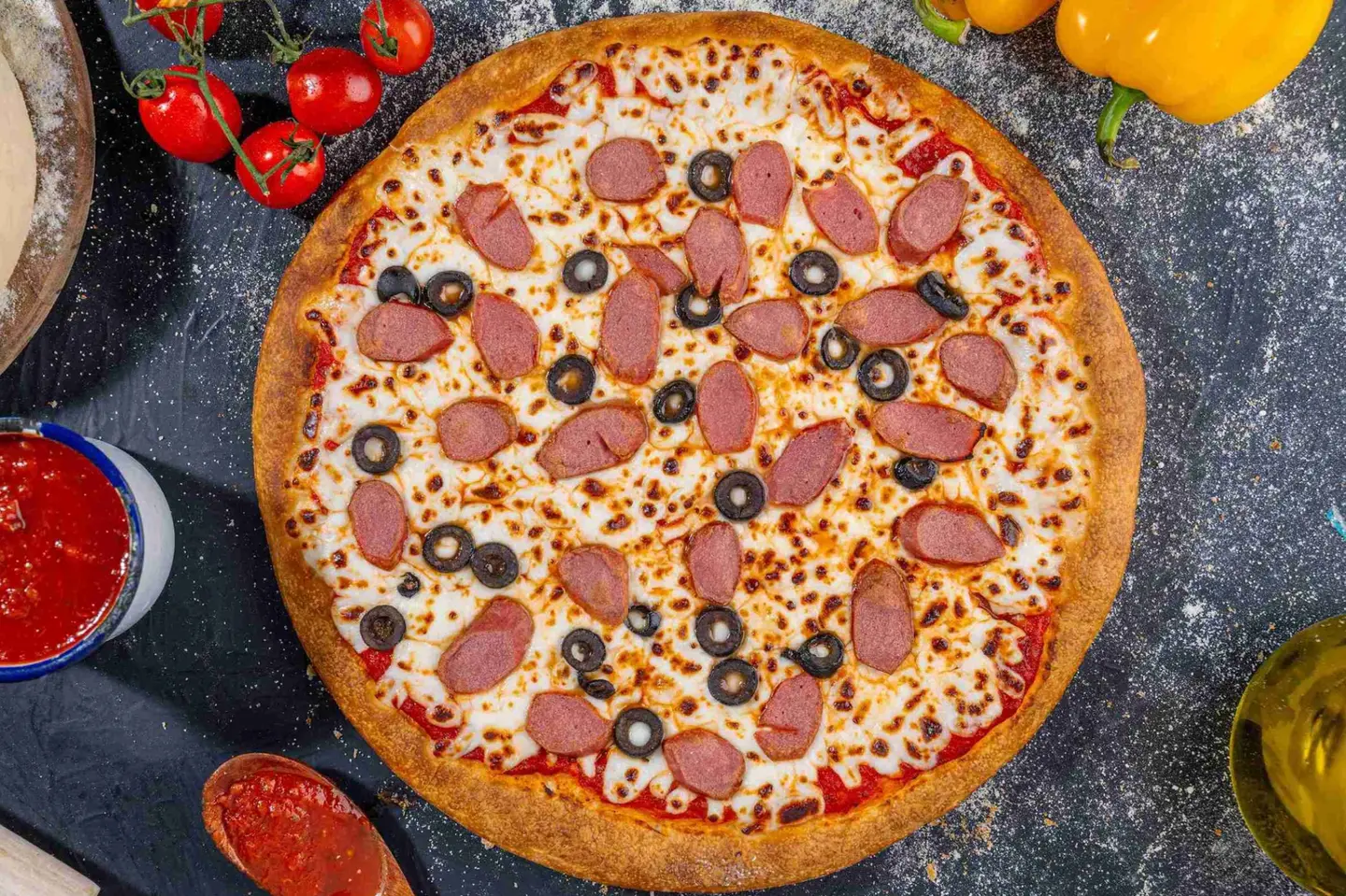 Chicken Hot Dog Pizza  - Large