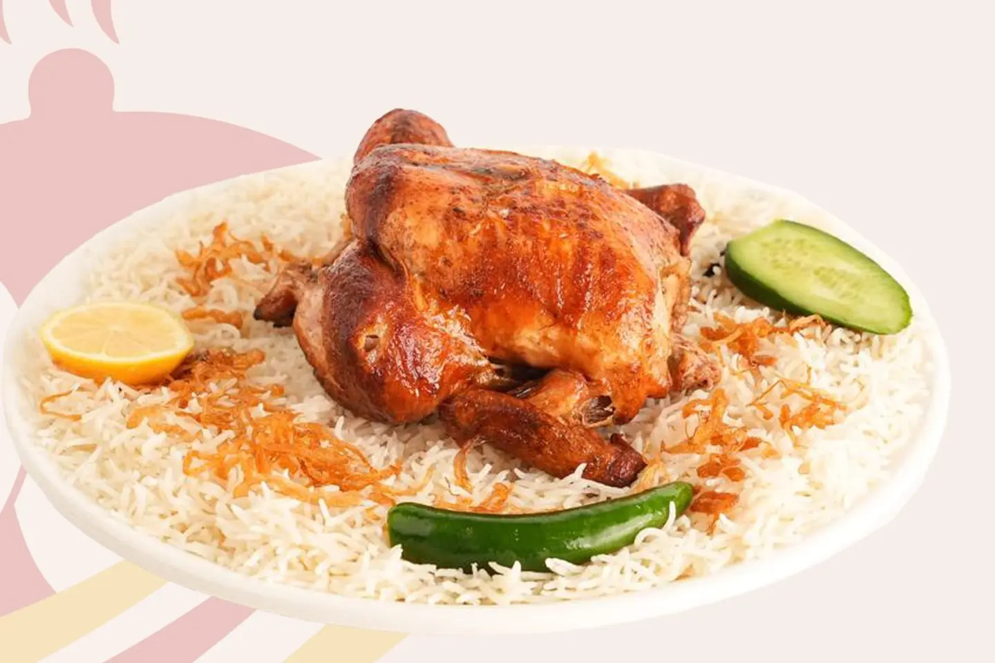 حبة دجاج شواية - رز برياني