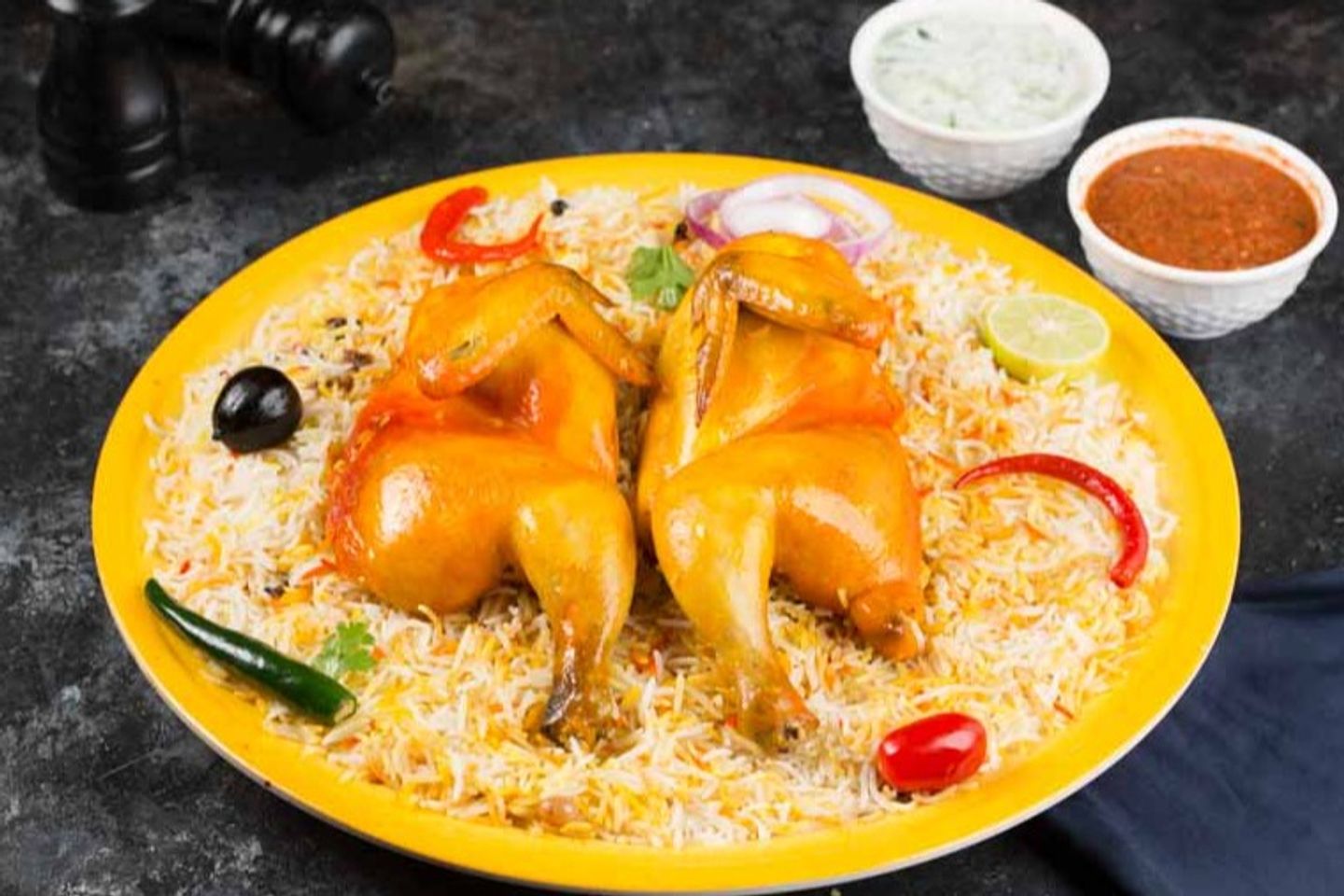 دجاج مندي مع مع رز مندي  - دجاج مندي مع مع رز مندي -دجاج عدني -نصف