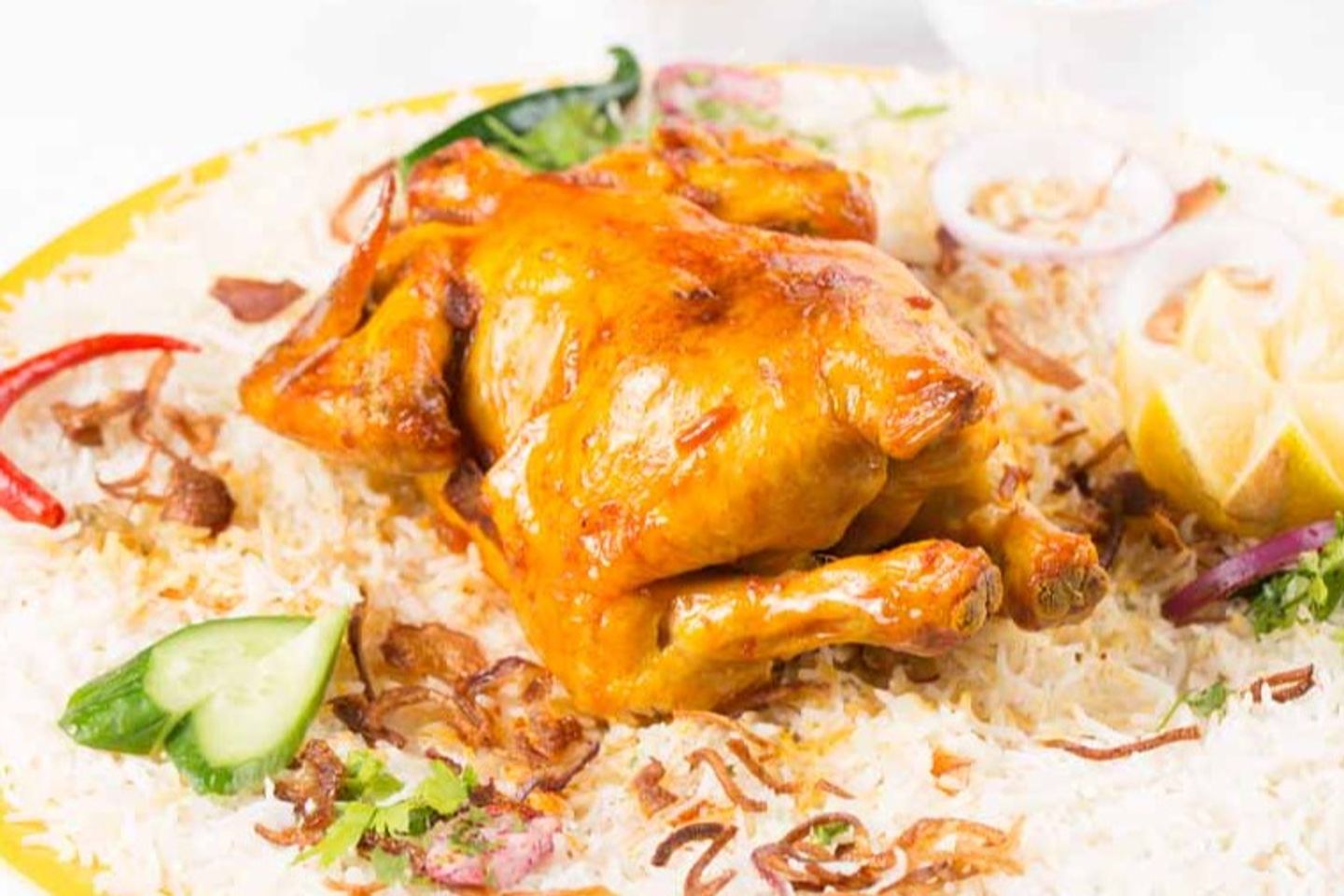 شواية مع رز عنبر - شواية مع رز بخاري -حبة كاملة
