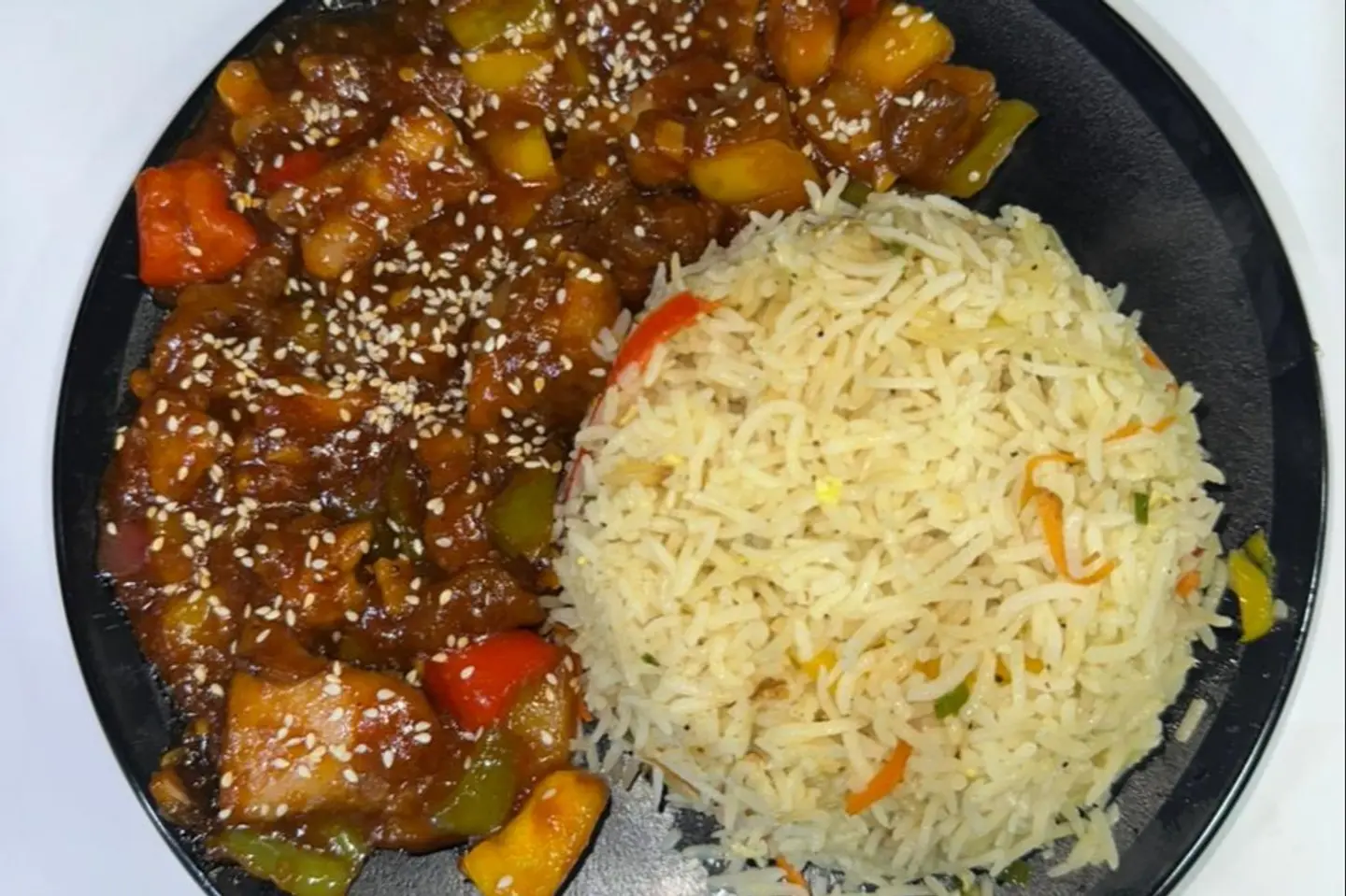 دجاج منشوريان - دجاج منشوريان مع رز