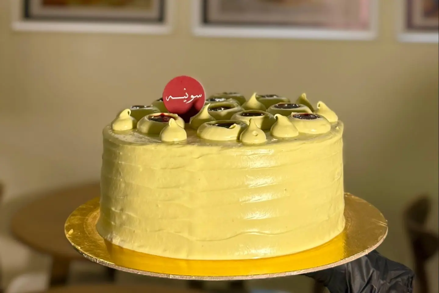 رمان بيستاشيو كيك - ٩ آنش مع طباعة عبارة، الرجاء كتابتها بالملاحظات