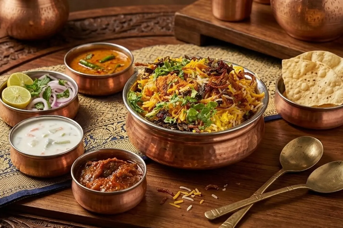 Mutton Dum Biryani - Medium Platter / Sahn 3kg   For 5 Persons