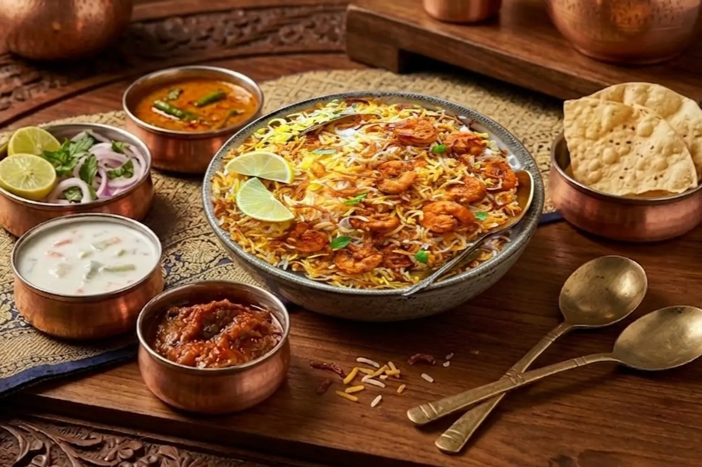 Prawn Biryani Fresh Prawn - Large Portion 10 To 12 Pieces Of Prawn