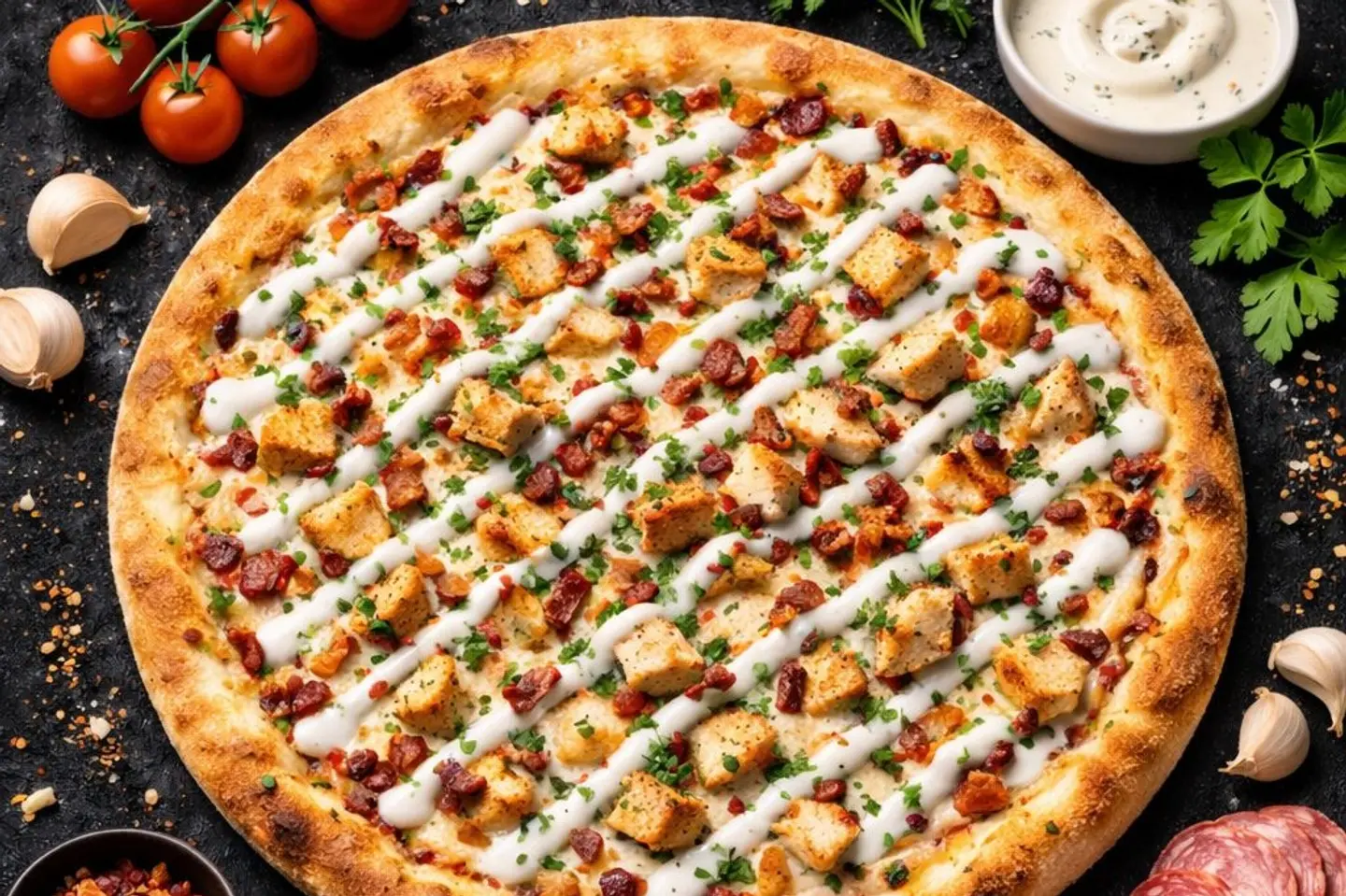 بيتزا دجاج الرانش - وسط