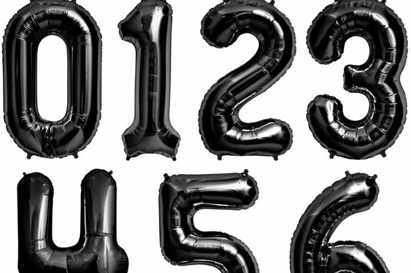 Number Hilum Black Balloons - Number 2