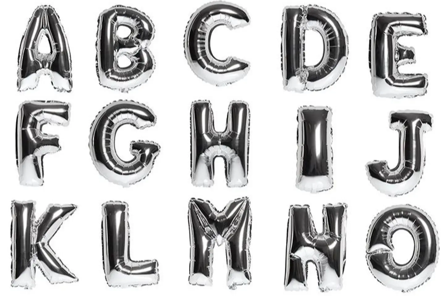 Helium Letter Silver Balloons - Letter T