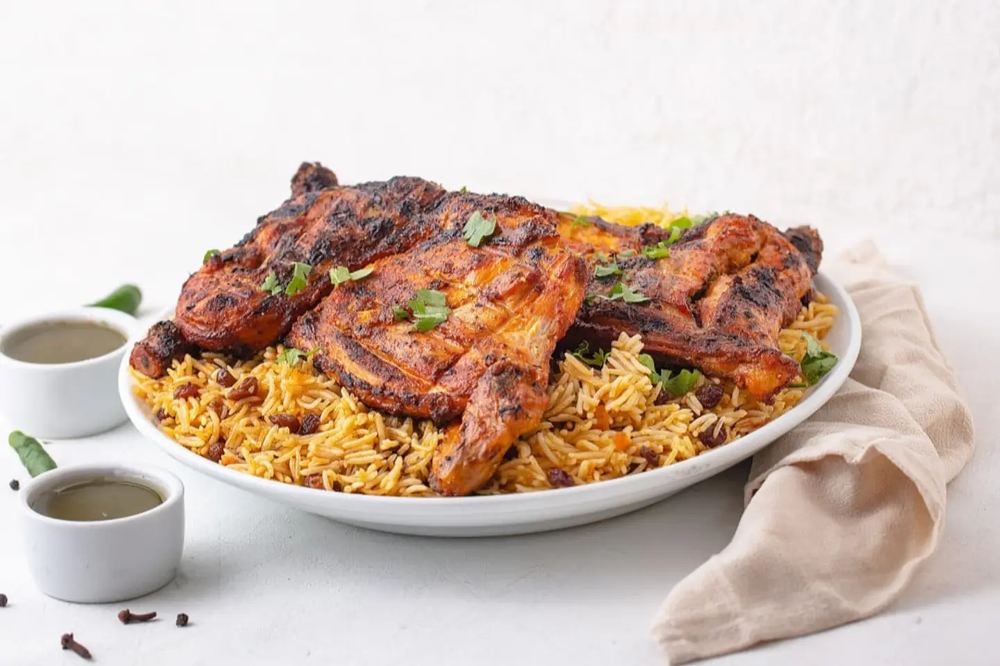 Charcoal Chicken With Rice - Half A Chicken
