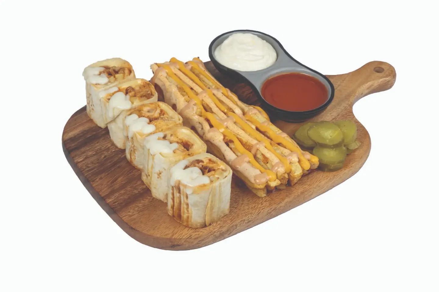 Salateen With Sauces And Cheese - Salateen Lahm With Sauces And Cheese