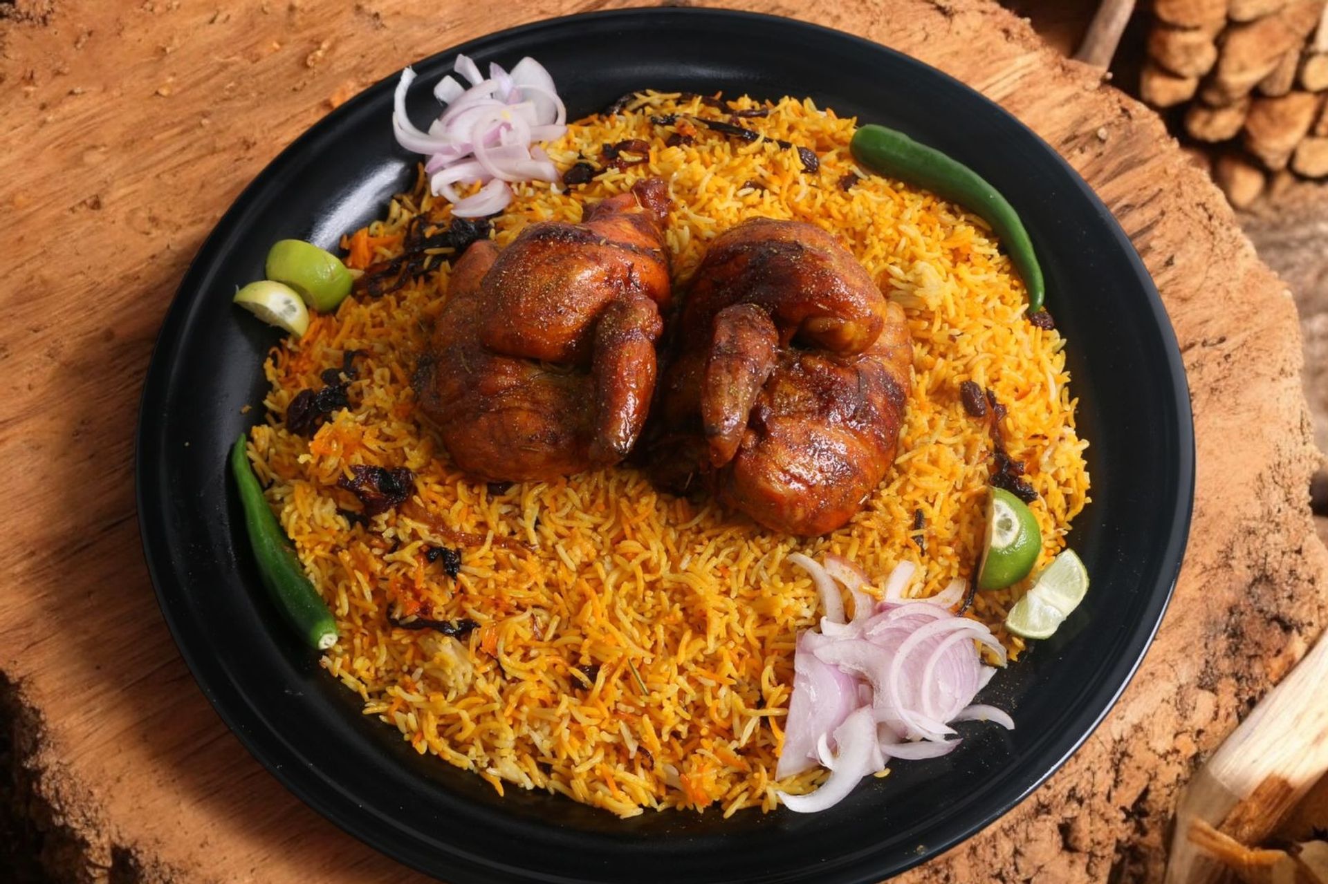 نصف حبه دجاج على الحطب مع الأرز - نصف حبة دجاج