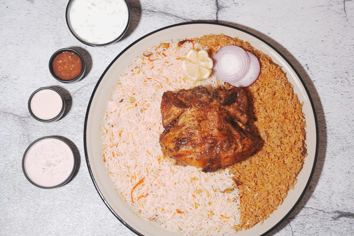 دجاج شواية مع الرز - ربع حبة مع الرز
