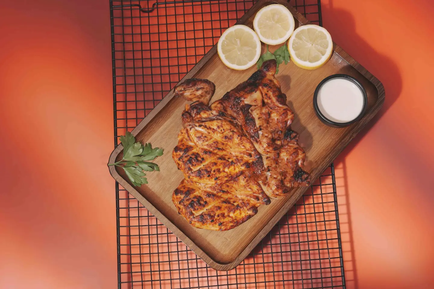 دجاج على الفحم سادة - نصف حبة فحم سادة