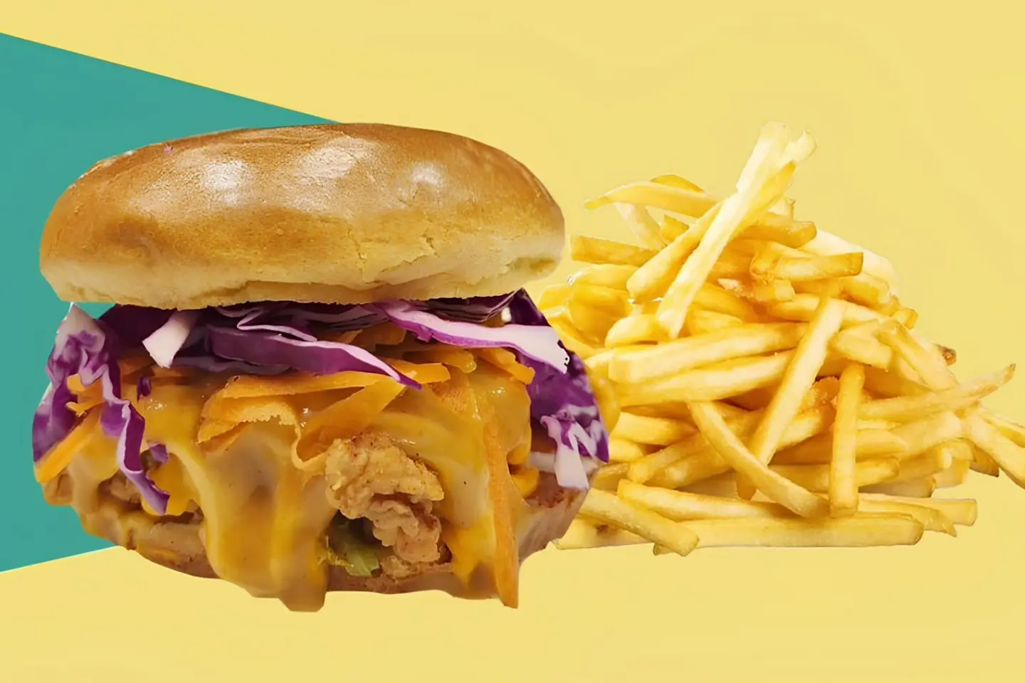 تشكن هني ماسترد حار - تشكن هني ماسترد مع البطاطس والمشروب