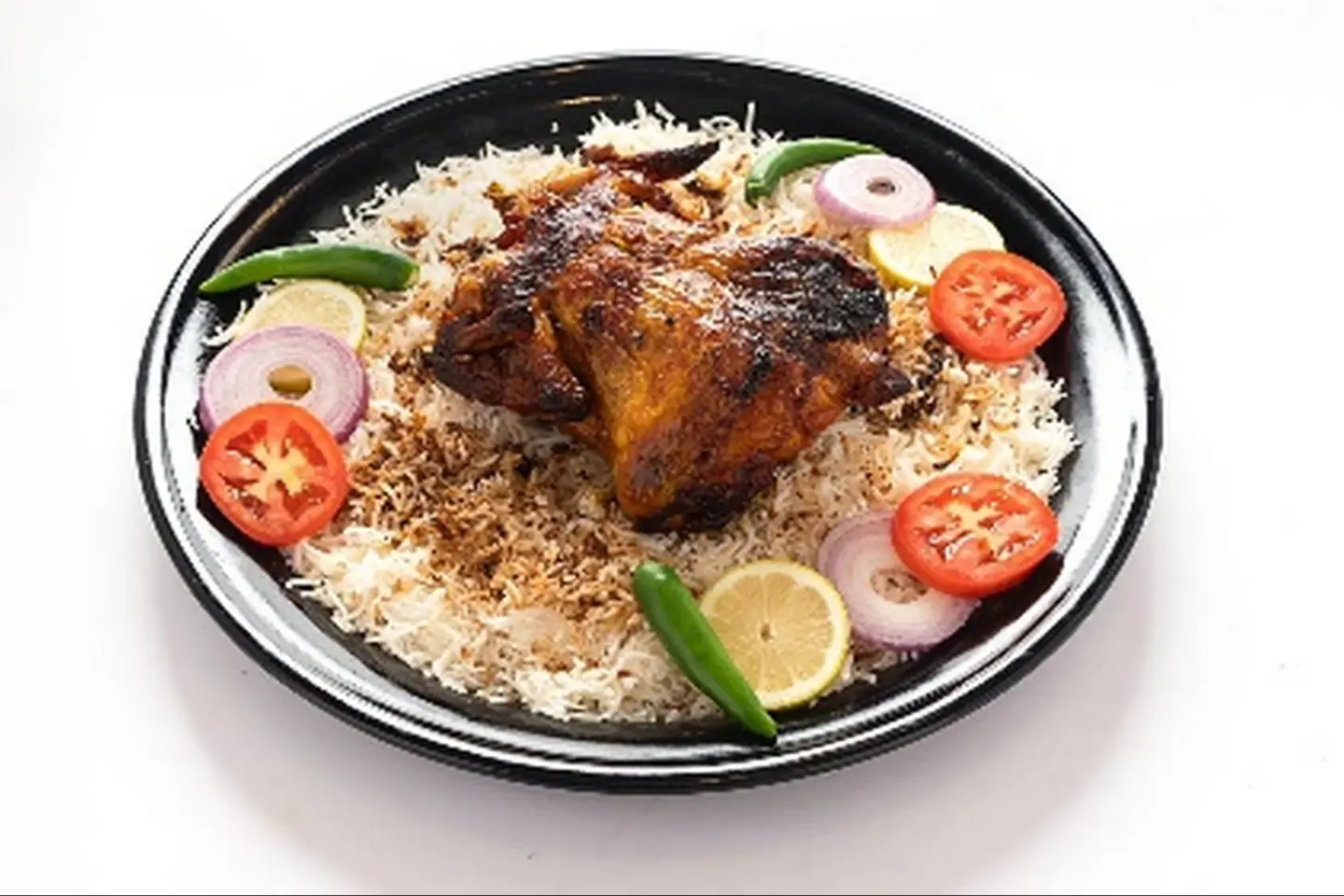A Piece Of Spicy Grilled Chicken - With Rice