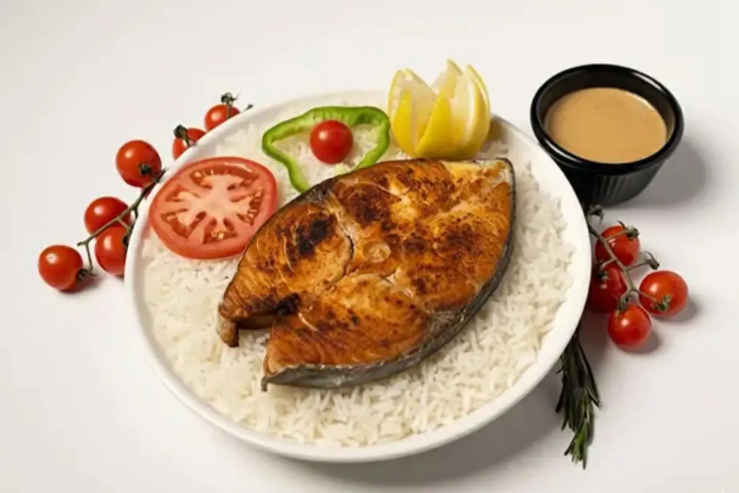 سمك كنعد مع رز ابيض - ارز اصفر