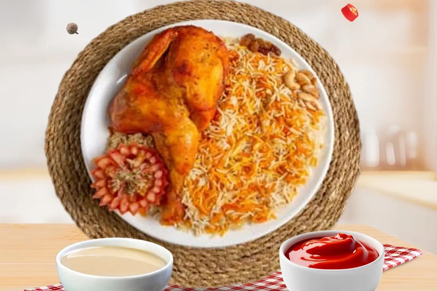 دجاج مندي - نص دجاجة مندي