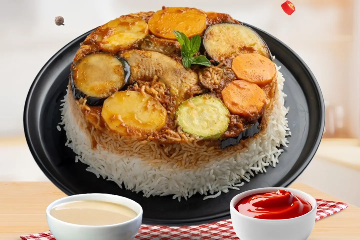 دجاج مقلوبة - نص دجاجة مقلوبة