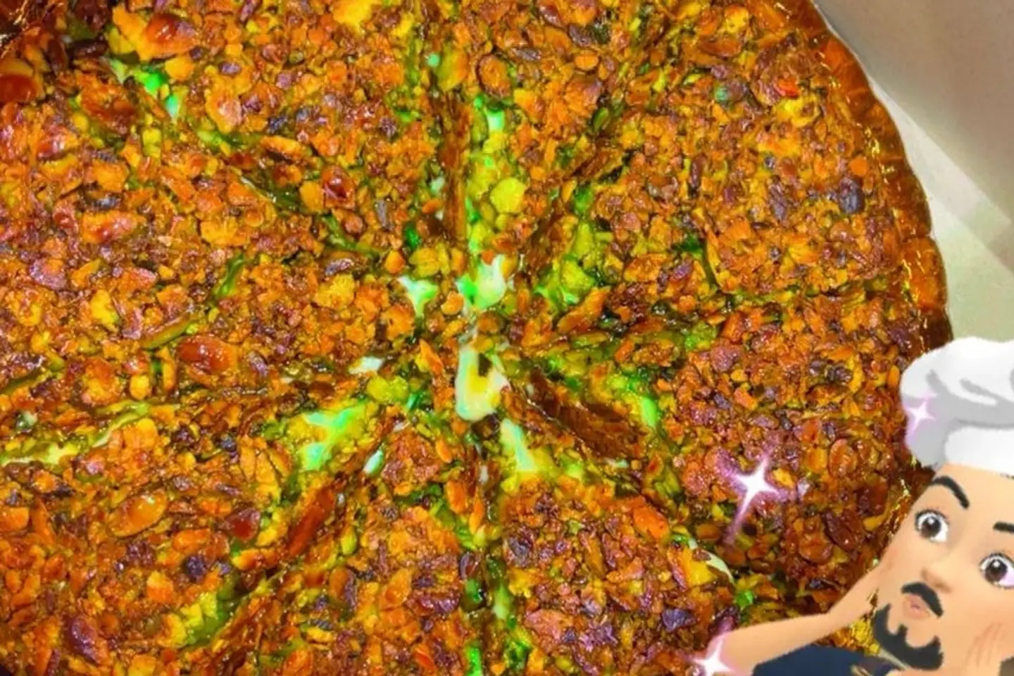 كنافة مفستقة بحشوة القشطة - كبير