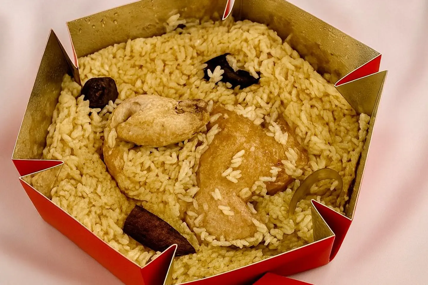 دجاج مضغوط رز ابيض عادي - نص