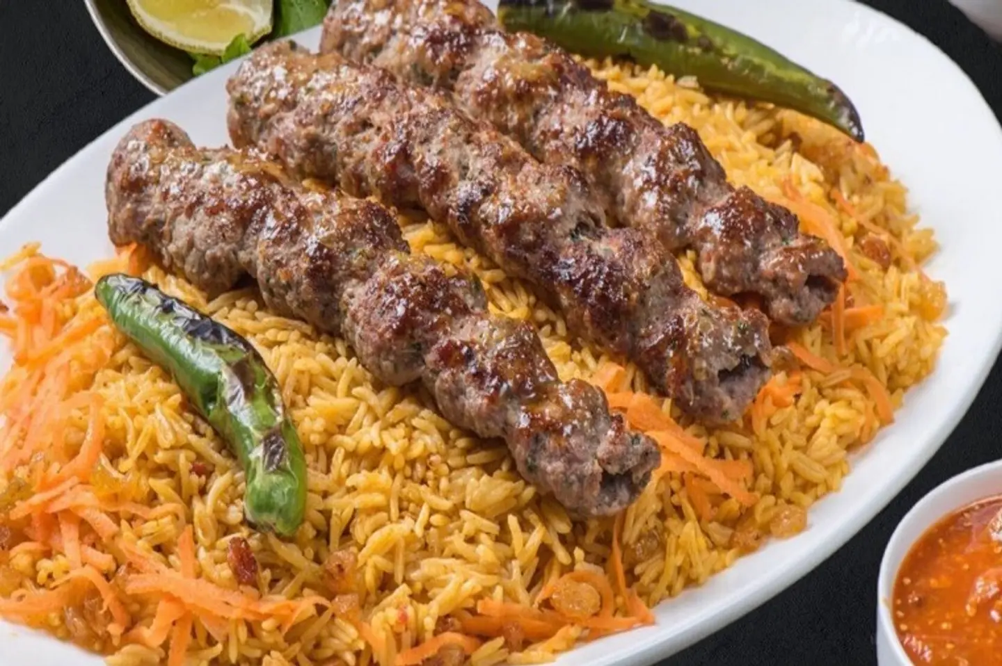 Meat Kebab With Rice - Half A Kilo