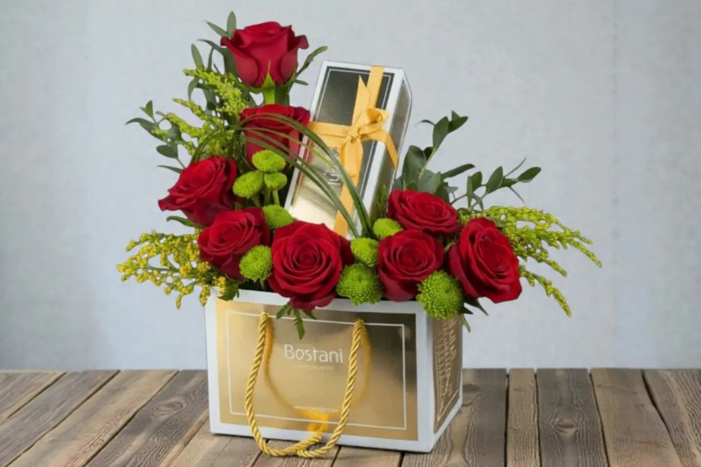 Rose With Bostany Chocolate - White Roses