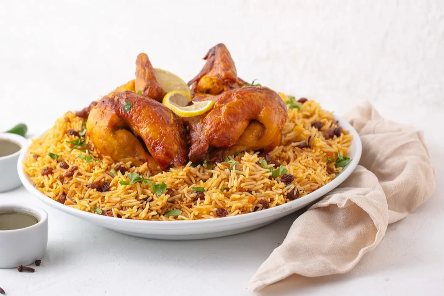 Grilled Chicken With Steam Rice - Half A Chicken